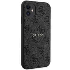 Guess Originální kryt GUESS hardcase 4G Collection Leather Metal Logo MagSafe GUHMN61G4GFRK for Apple iPhone 11/XR , barva černá