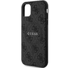 Guess Originální kryt GUESS hardcase 4G Collection Leather Metal Logo MagSafe GUHMN61G4GFRK for Apple iPhone 11/XR , barva černá