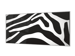 Glasdekor Ochranná deska sklo černá bílá zebra - Ochranná deska: 60x90cm, Lepení na zeď: Bez lepení na zeď