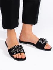 Amiatex Praktické nazouváky černé dámské bez podpatku + Ponožky Gatta Calzino Strech, černé, 39