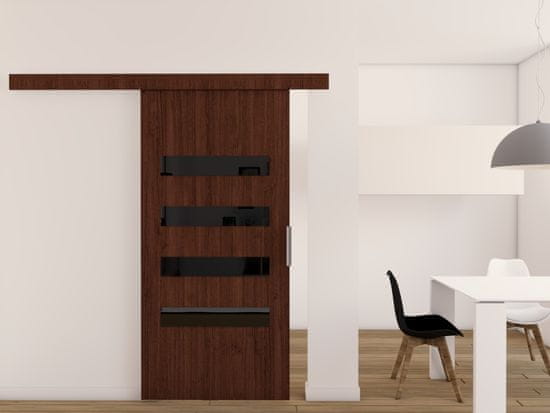 Veneti Posuvné interiérové dveře BARRET 6 - 96 cm, wenge