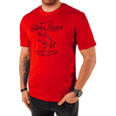 Dstreet Pánské tričko s potiskem červené rx5364 XL