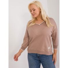 RELEVANCE Dámská halenka asymetrická plus size tmavě béžová RV-BZ-9343.33_407431 Univerzální