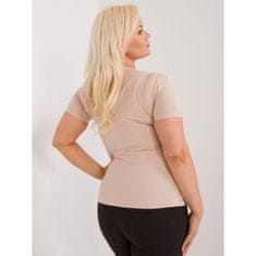 RELEVANCE Dámské tričko plus size béžové RV-TS-9480.85_407466 Univerzální