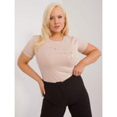 RELEVANCE Dámské tričko plus size béžové RV-TS-9480.85_407466 Univerzální