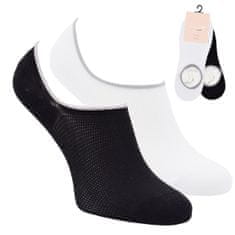 Zdravé Ponožky dámské neviditelné síťované bavlněné ponožky 6800124 2pack, černá/bílá, 39-42