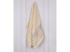 sarcia.eu Světle žlutý bavlněný ručník s ozdobnou výšivkou, šedá výšivka 48x100 cm 1