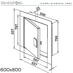 DALAP RVMR 600x800 kovová revizní dvířka s úchytem bílá