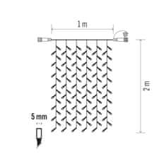 LAALU.cz Vánoční světelný řetěz s převisy TEPLÁ BÍLÁ 1 x 2 m - STANDARD - spojovací