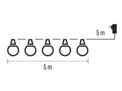 LAALU.cz LED světelný řetěz – TEPLÁ BÍLÁ 5 m - párty žárovky mléčné