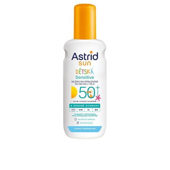 Astrid Dětské mléko ve spreji na opalování Sensitive SPF 50+ Sun 150 ml