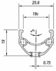 Mach1 ráfek 26" 210 V-brake 32děr/1nýt černý