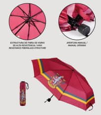 CurePink Skládací deštník Harry Potter: Nebelvírský štít (průměr 97 cm)