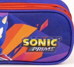 CurePink Dvojitý penál na tužky Sonic The Hedgehog: Sonic Prime (23 x 8 x 10 cm)