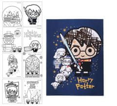 CurePink Kreativní set omalovánky - pastelky - samolepky: Harry Potter (22 x 32 cm)