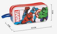 CurePink Dvojitý penál na tužky Marvel|Avengers: Tři hrdinové (23 x 8 x 10 cm)
