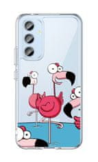 TopQ Kryt Image Samsung A54 5G Image pevný Cartoon Flamingos 121541