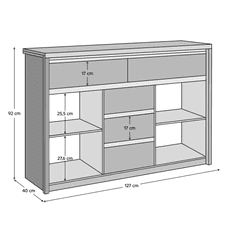 BPS-koupelny Komoda 2D5S, dub sonoma, NORTY TYP 10