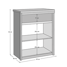 BPS-koupelny Komoda 2D1S, dub sonoma, NORTY TYP 9