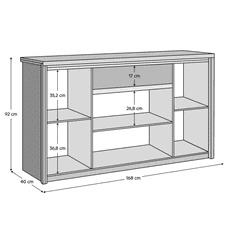 BPS-koupelny Komoda 4D1S, dub sonoma, NORTY TYP 11