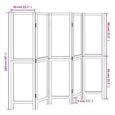 Vidaxl Paraván 5dílný tmavě hnědý masivní dřevo pavlovnie
