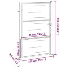 Vidaxl Zahradní branka 100 x 150 cm nerezová ocel