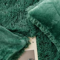 Inny Přehoz na postel YETI 200x220 chlupatý texturovaný láhev zelená