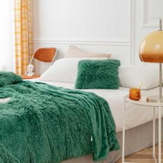 Inny Přehoz na postel YETI 150x200 chlupatá texturovaná deka zelená láhev
