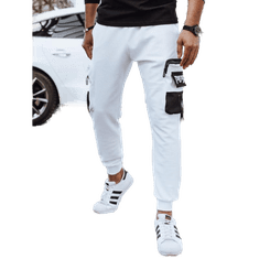 Dstreet Pánské teplákové kalhoty TREA bílé ux4370 XL