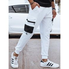 Dstreet Pánské teplákové kalhoty TREA bílé ux4370 XL
