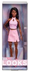 Mattel Barbie Looks S copánky v růžovém outfitu HRM13