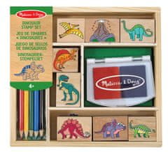 Melissa & Doug Dřevěná razítka v krabičce - Dino