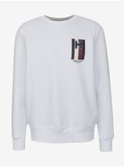 Tommy Hilfiger Bílá pánská mikina Tommy Hilfiger Emblem Crewneck L