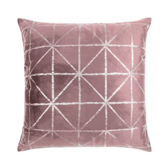 Inny Dekorační povlak na polštář GLOSSY 45x45 velvet powder pink geometric