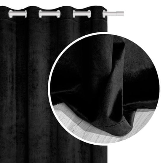 Inny Záclona připravená na očka VELVET SOFT 140x250 velur black