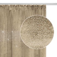 Inny Záclona připravený na pásce Shiny 140x270 velur with crystals beige