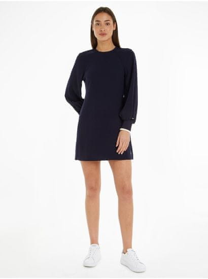 Tommy Hilfiger Tmavě modré dámské minišaty Tommy Hilfiger Cuff Short Dress