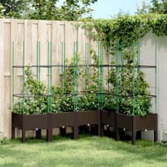 shumee Zahradní truhlík s treláží hnědý 160 x 120 x 142.5 cm PP