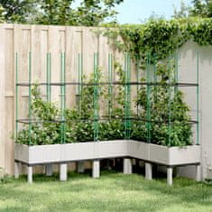 shumee Zahradní truhlík s treláží bílý 160 x 120 x 142.5 cm PP