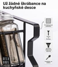 Deco Haus Sada kořenek, stojan na kořenky s kořenkami, třípatrový kovový stojan s korenkamy, 24ks, 120 ml - černá 