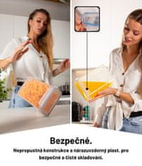 Dóza plastová hermetická, plastové víčko, těsný závěr, BPA-free, 24 ks - Modrá