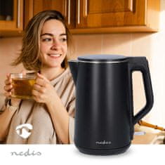 Nedis KAWK361EBK rychlovarná konvice, 2200 W, 1.5 L, černá