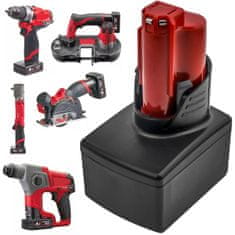 CameronSino Baterie pro Milwaukee M12 B6, C12, M12, 6,0 Ah, Li-Ion