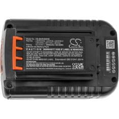 CameronSino Baterie pro Black & Decker (ekv. Black & Decker LBX1540), 2000 mAh, 40 V, Li-Ion