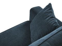 Intesi rozkládací Rohová sedací souprava Fano Tmavě modrá strukturovaná látka Pravá barva nohou černá