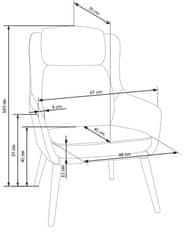 Intesi Křeslo Haga lounge béžová/hnědá