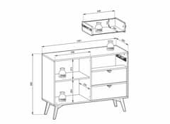 Intesi Komoda Sage Wood 3 zásuvky, 1 skříňka