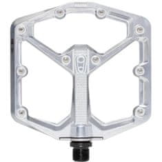 Crankbrothers Pedály Stamp 7 Large - hliníková platforma 114x111 mm, pro 43-49 EU, stříbrná