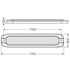 Stualarm PROFI SLIM výstražné LED světlo vnější, červené, 12-24V, ECE R65 (911-006red)