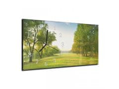 Glasdekor Nástěnné hodiny s motivem park 30x60cm - Materiál: kalené sklo